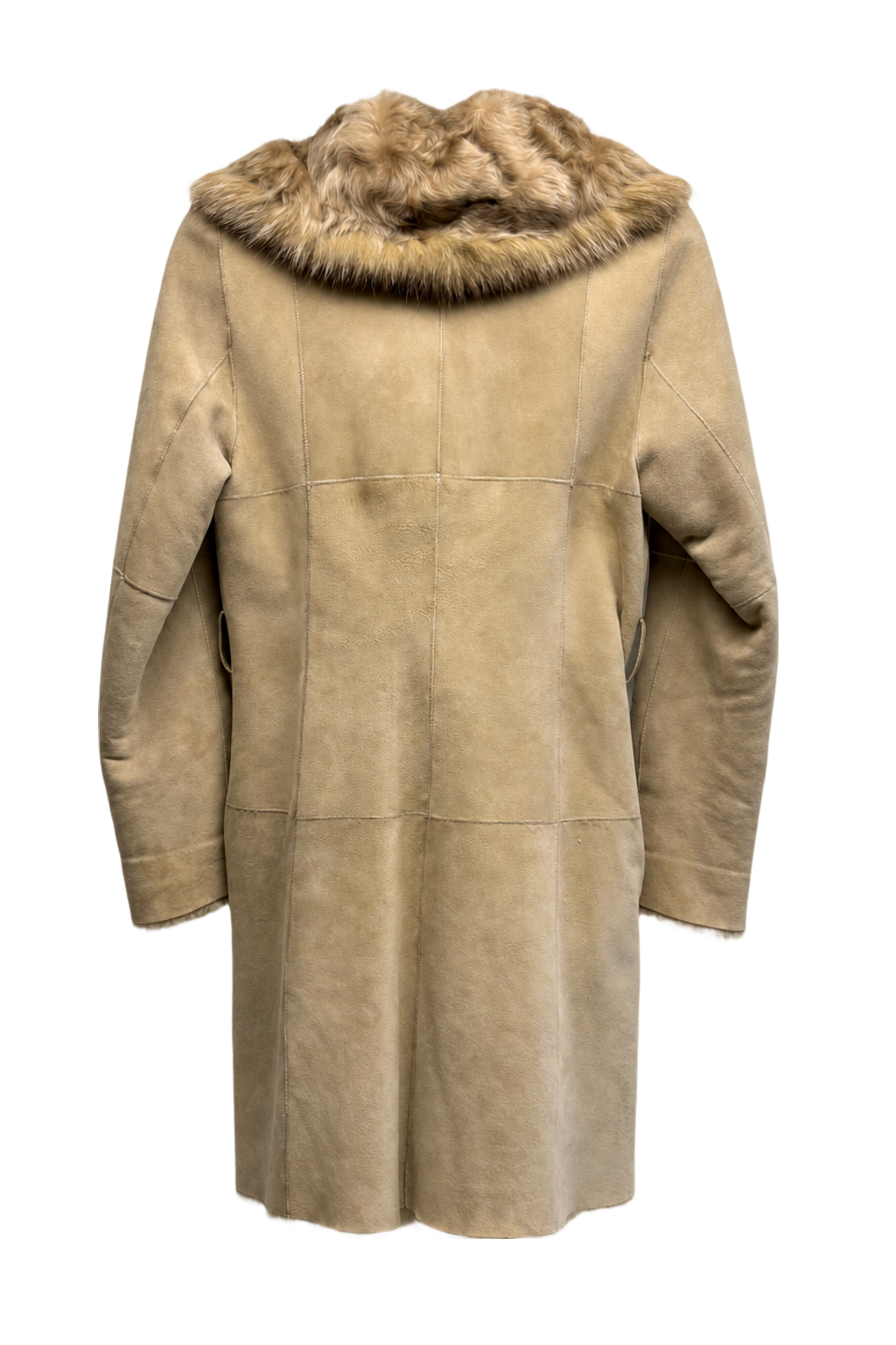 1980s Beige Suede Coat - Back View