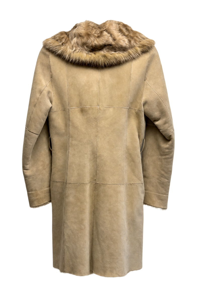 1980s Beige Suede Coat - Back View