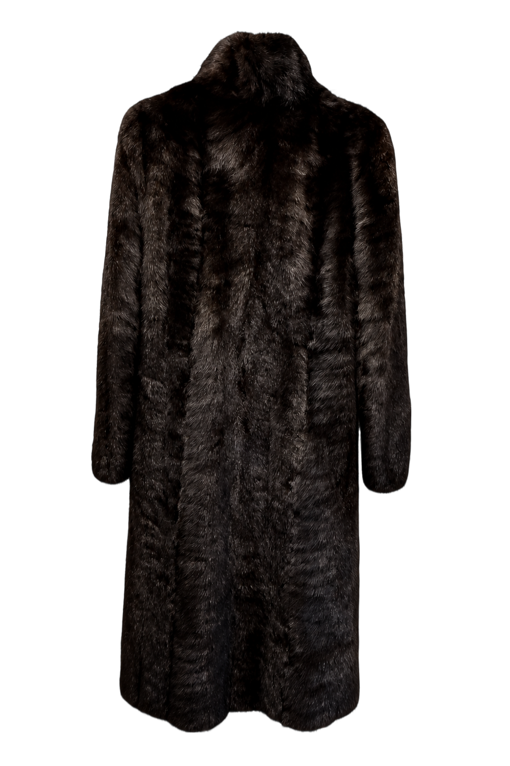 1980s Dark Brown Fur Coat - Back View