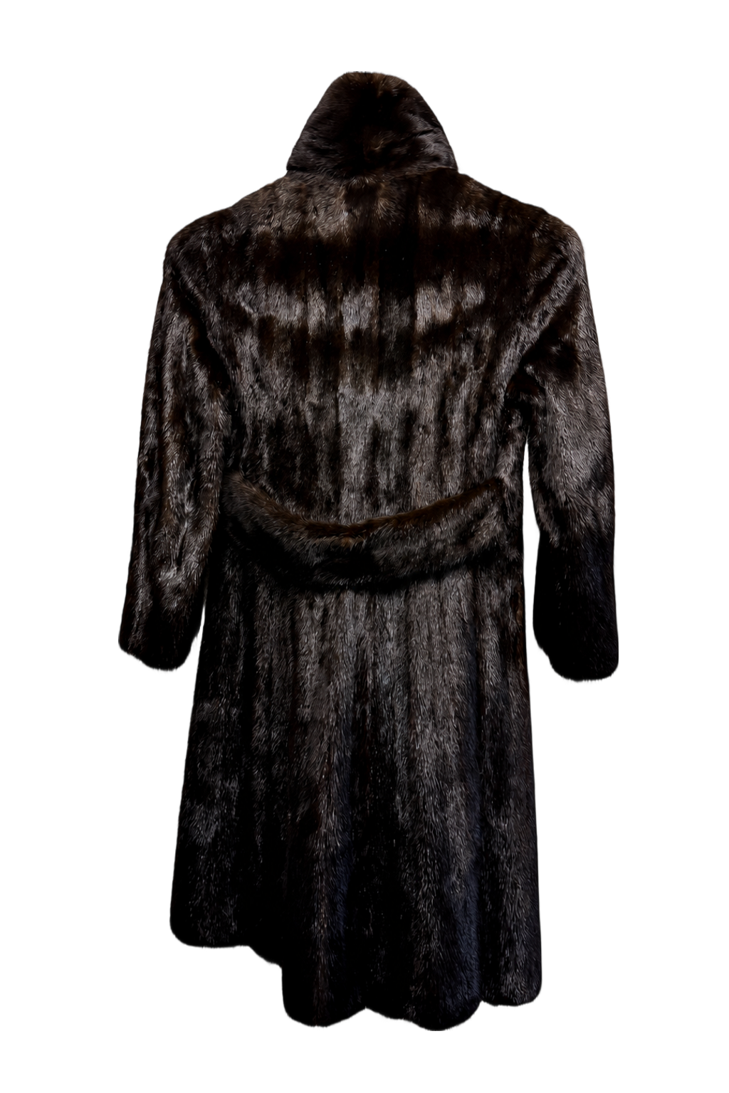 1980s Dark Brown Fur Coat - Back View