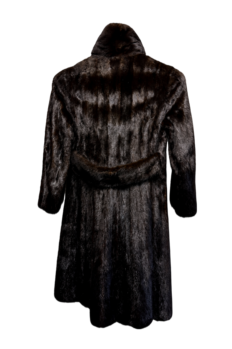 1980s Dark Brown Fur Coat - Back View