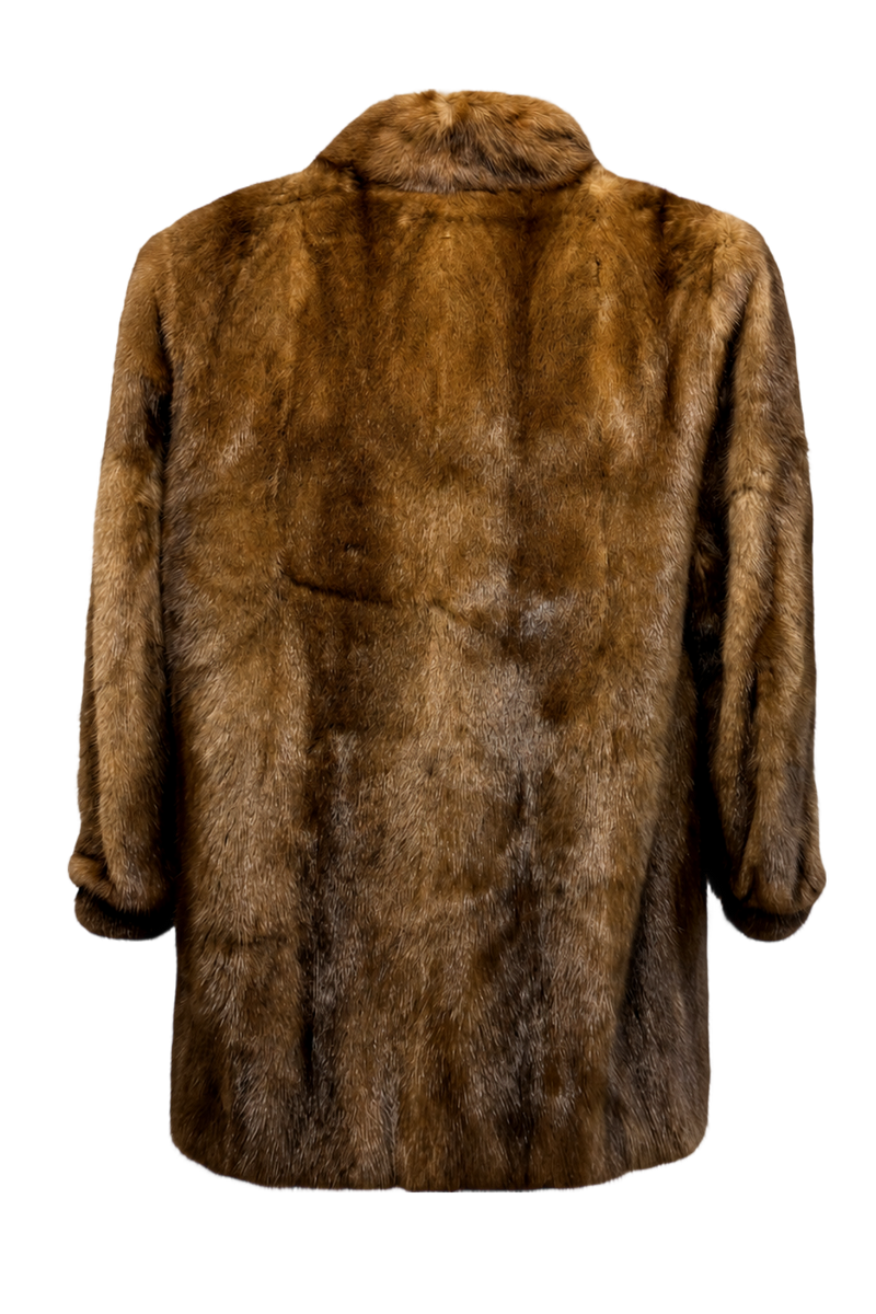 1980s Brown Fur Coat - Back View