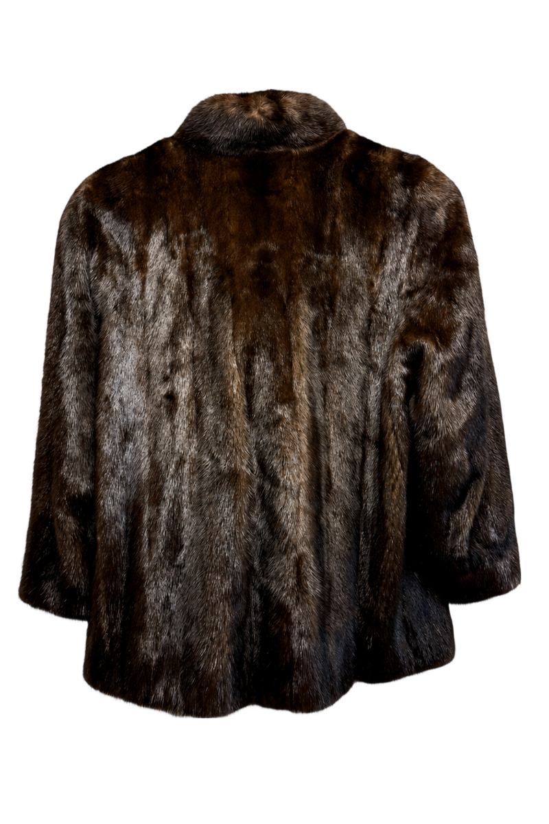 1980s Rich Brown Mink Fur Coat - Back View