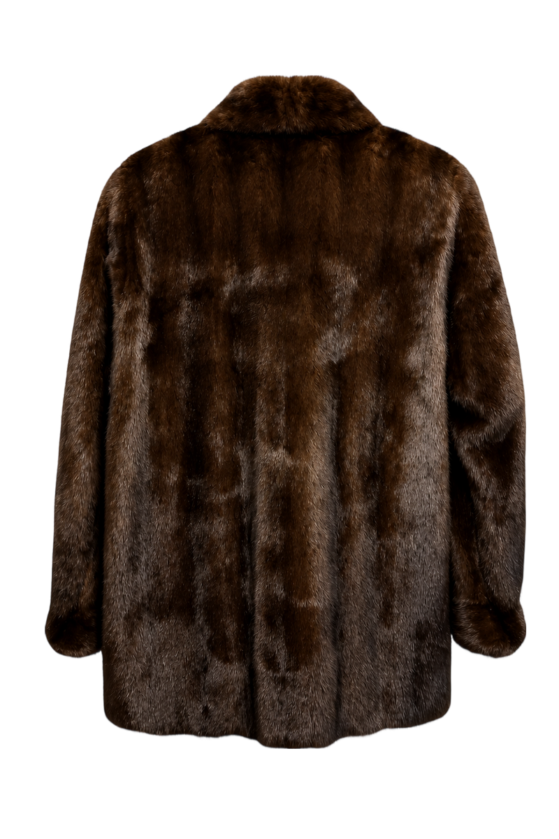 1980s Brown Mink Fur Coat - Back View