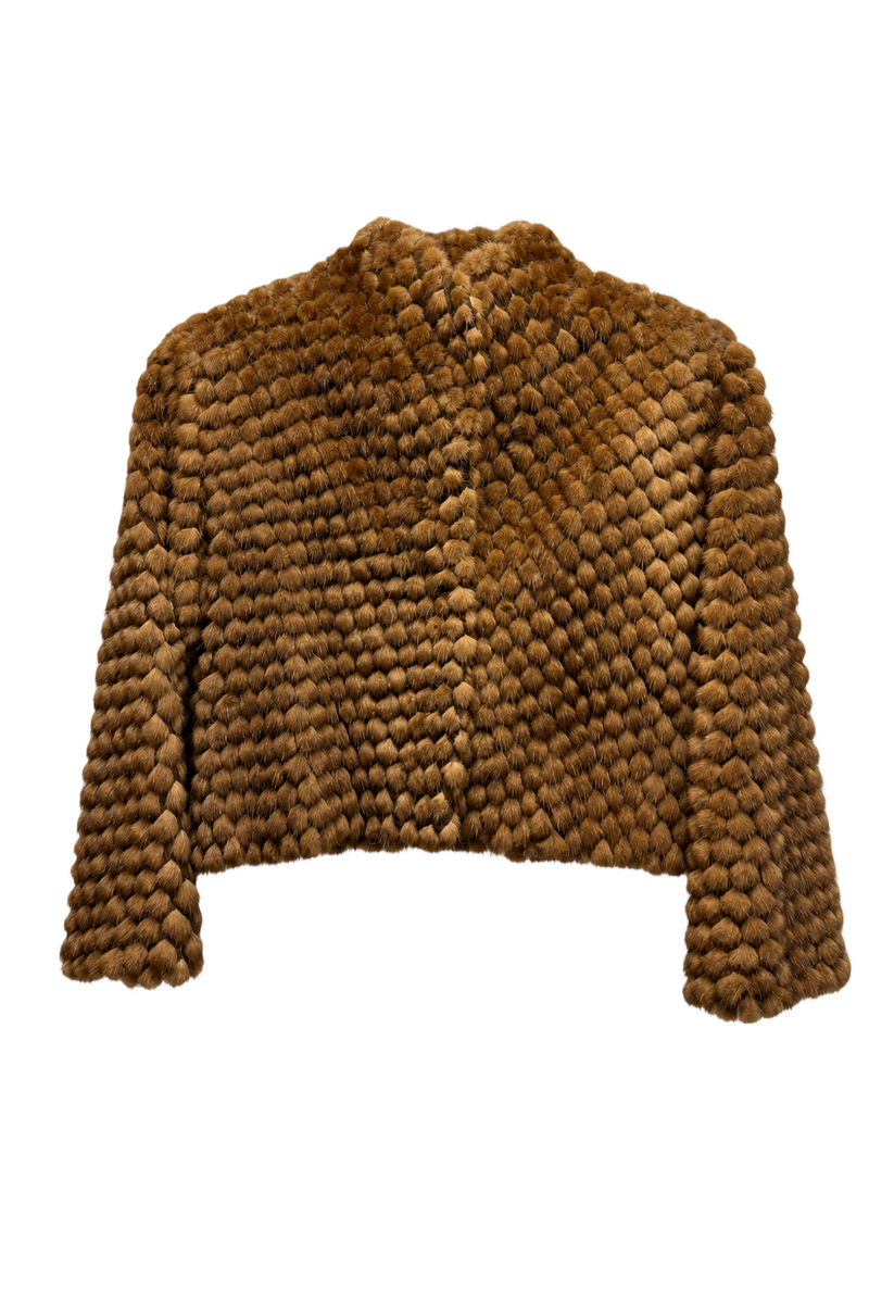 1980s Brown Fur Coat - Back View
