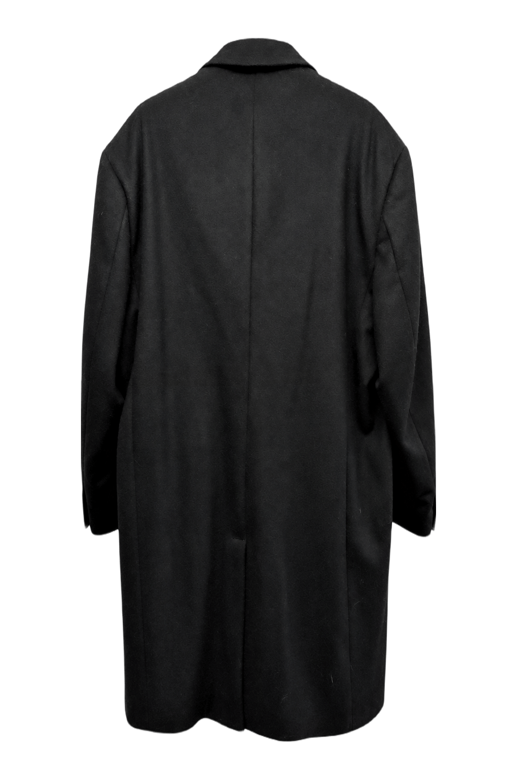 1990s Black Wool Coat - Back View
