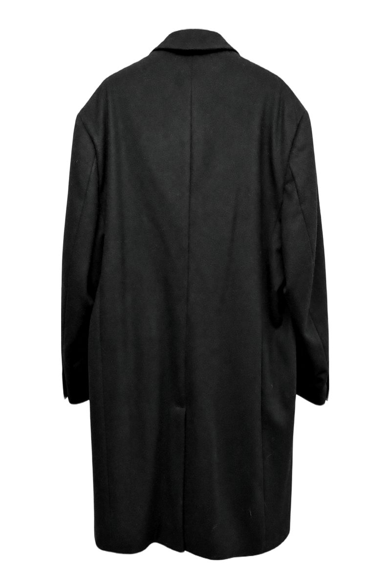 1990s Black Wool Coat - Back View
