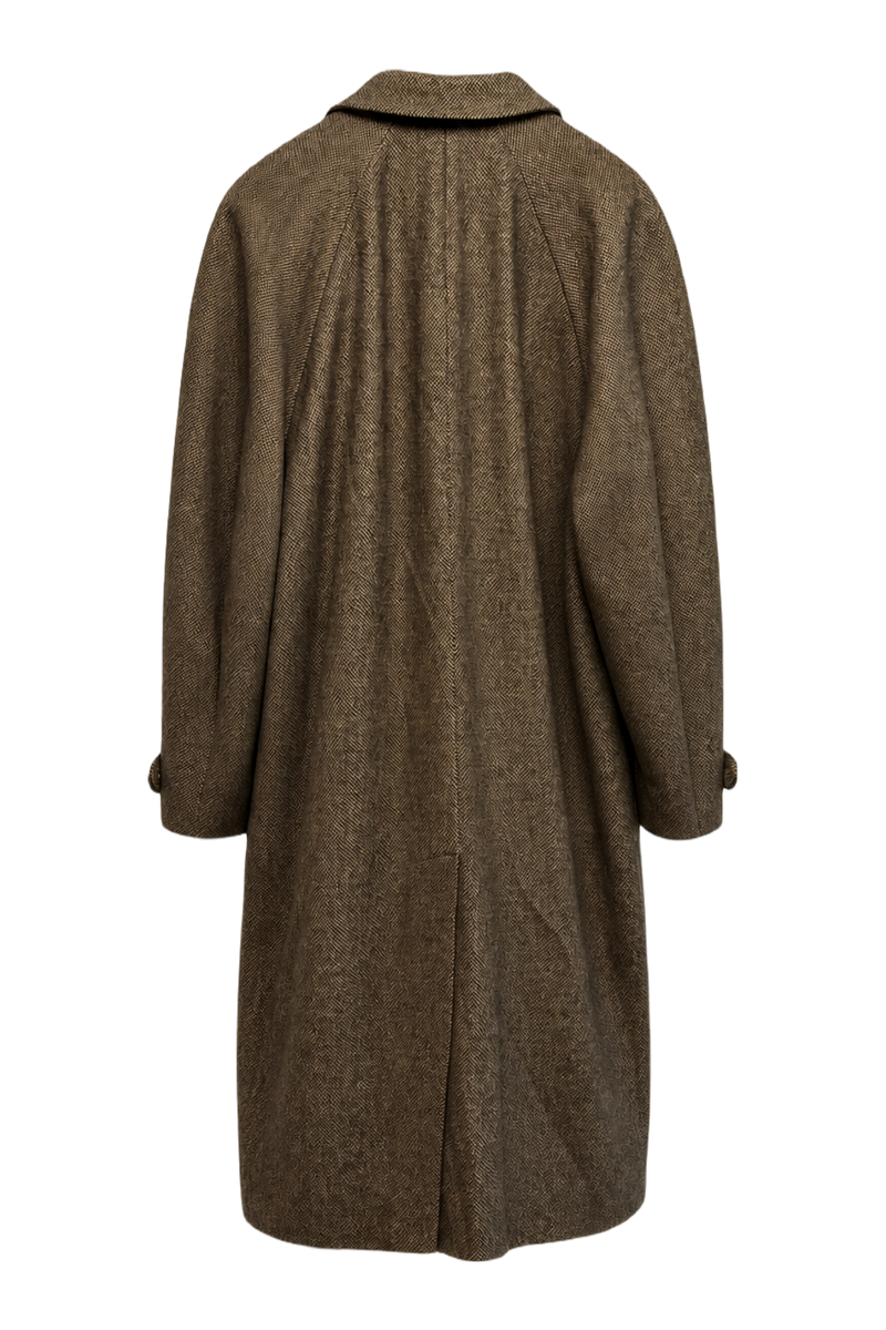 1980s Brown Wool Coat - Back View