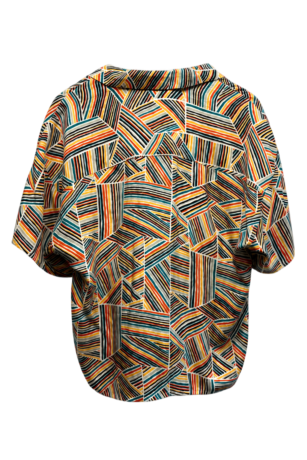1980s Multicolor Cotton Blouse - Back View