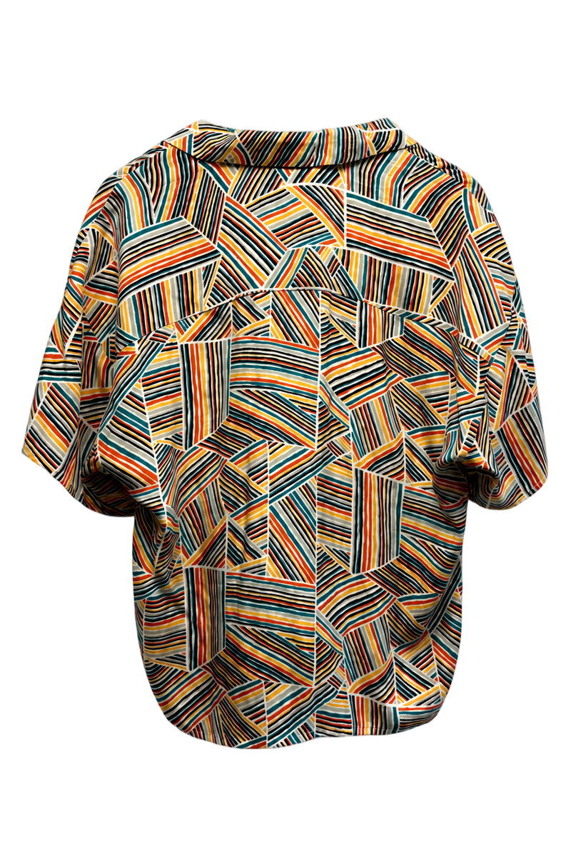1980s Multicolor Cotton Blouse - Back View