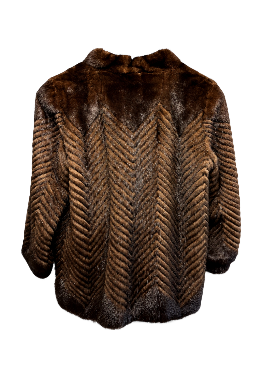 1980s Brown Fur Coat - Back View