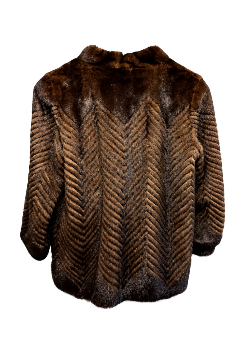 1980s Brown Fur Coat - Back View