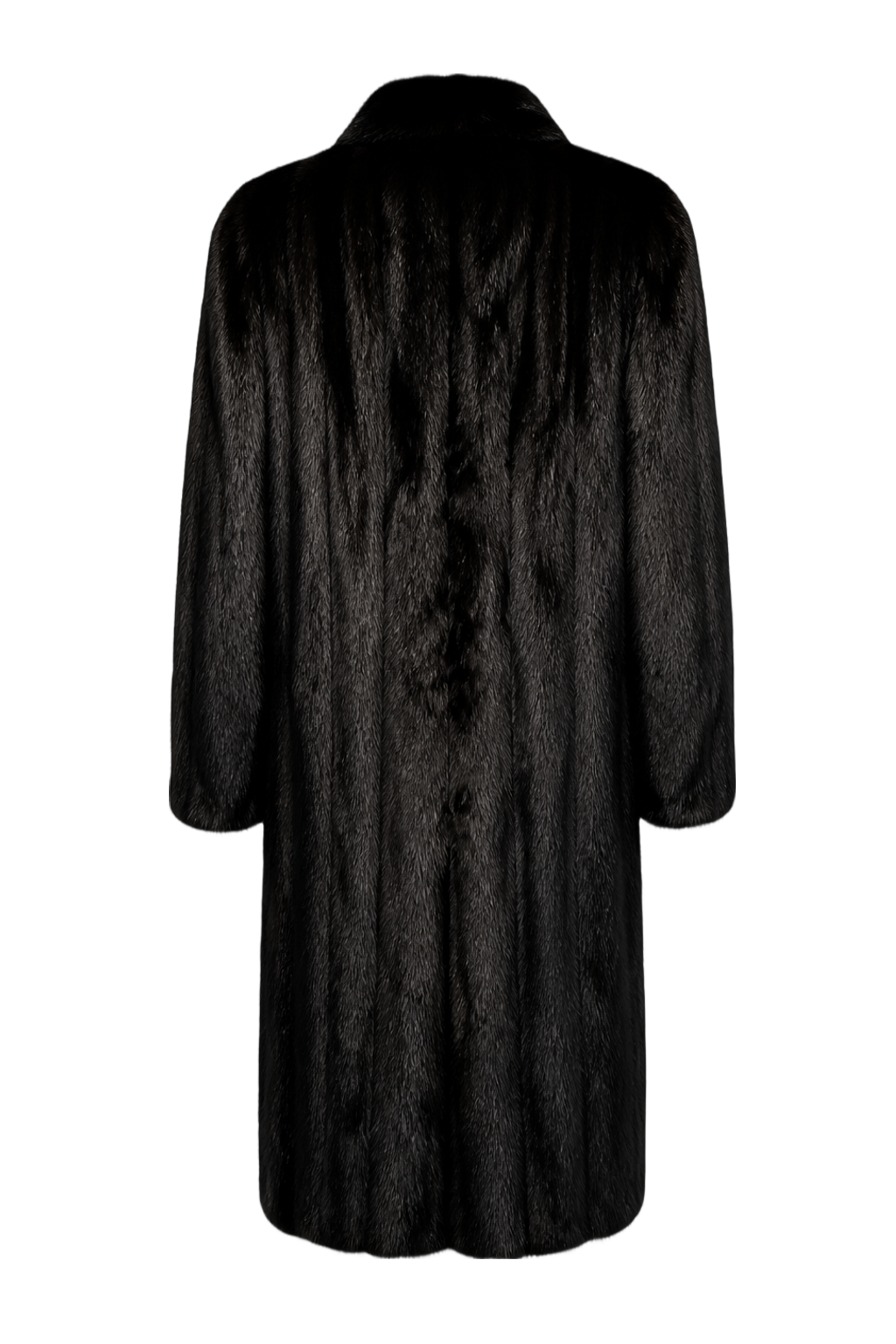 1980s Black Mink Fur Coat - Back View