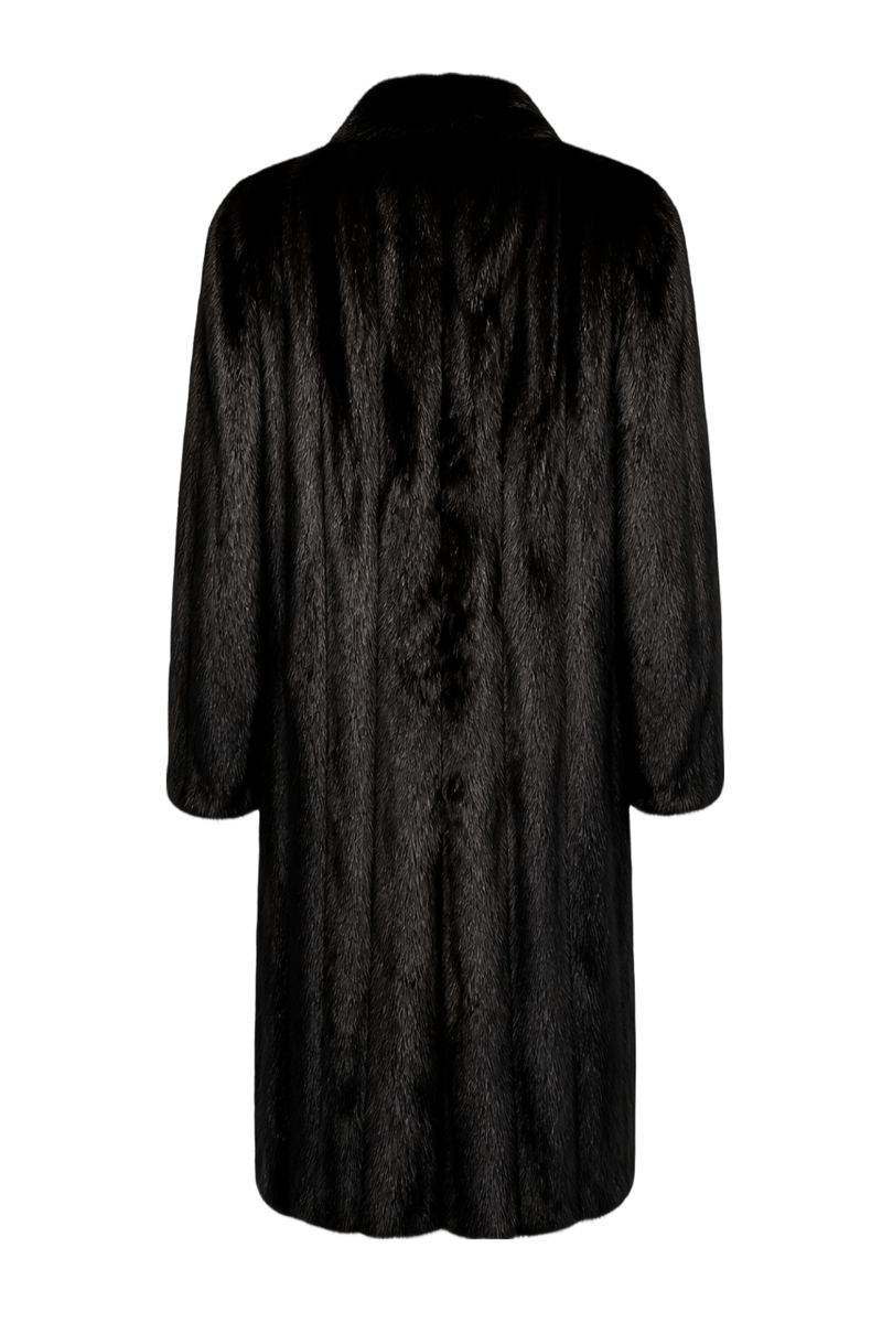 1980s Black Mink Fur Coat - Back View