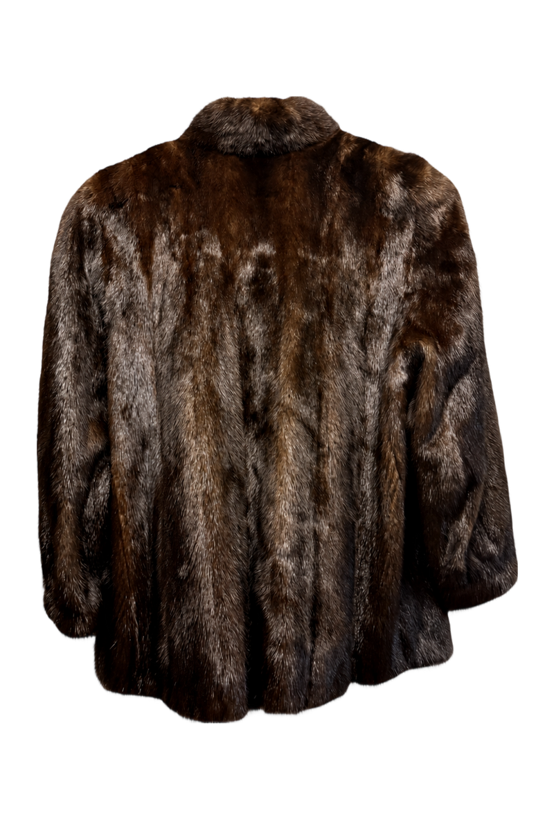 1980s Brown Mink Fur Coat - Back View
