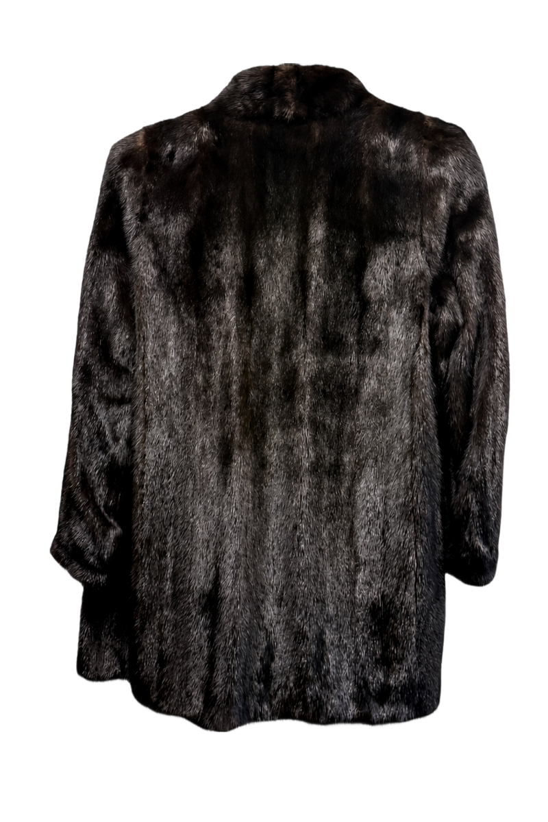 1980s Dark Brown Mink Fur Coat - Back View
