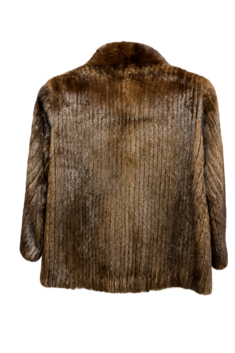 1980s Brown Mink Fur Coat - Back View