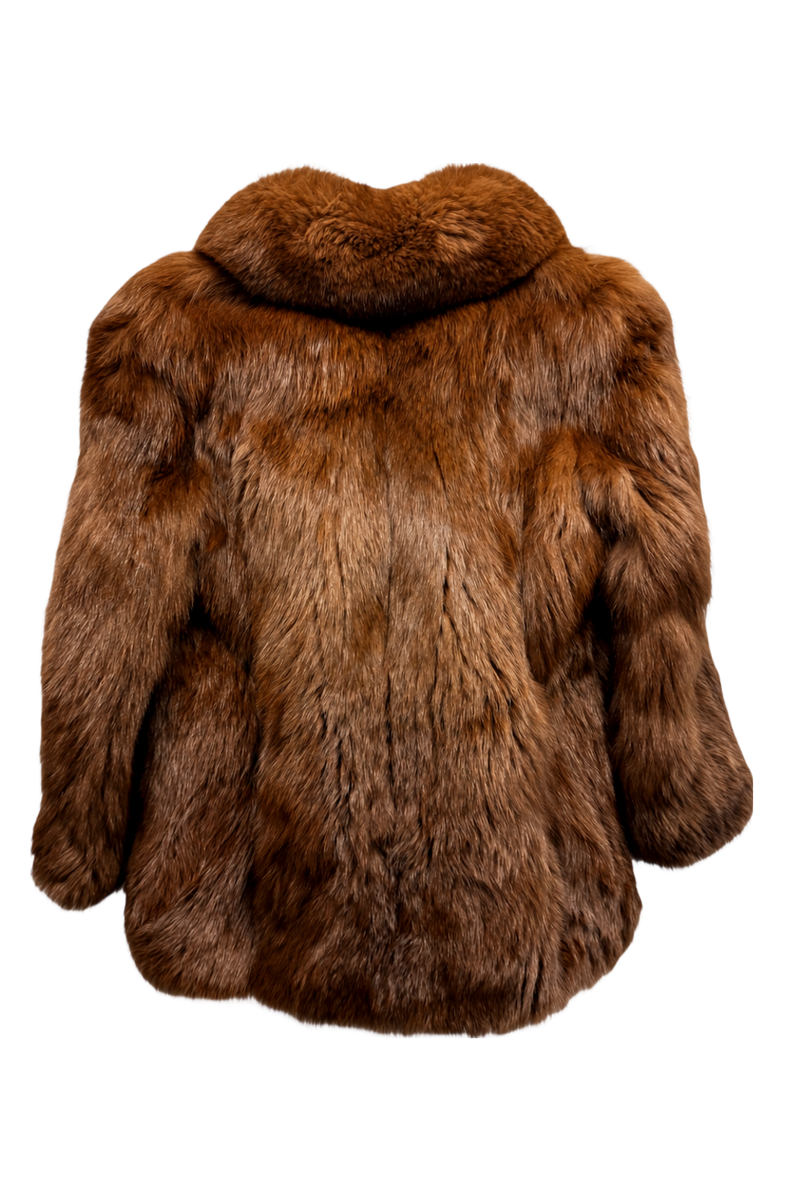 1980s Brown Mink Fur Coat - Back View