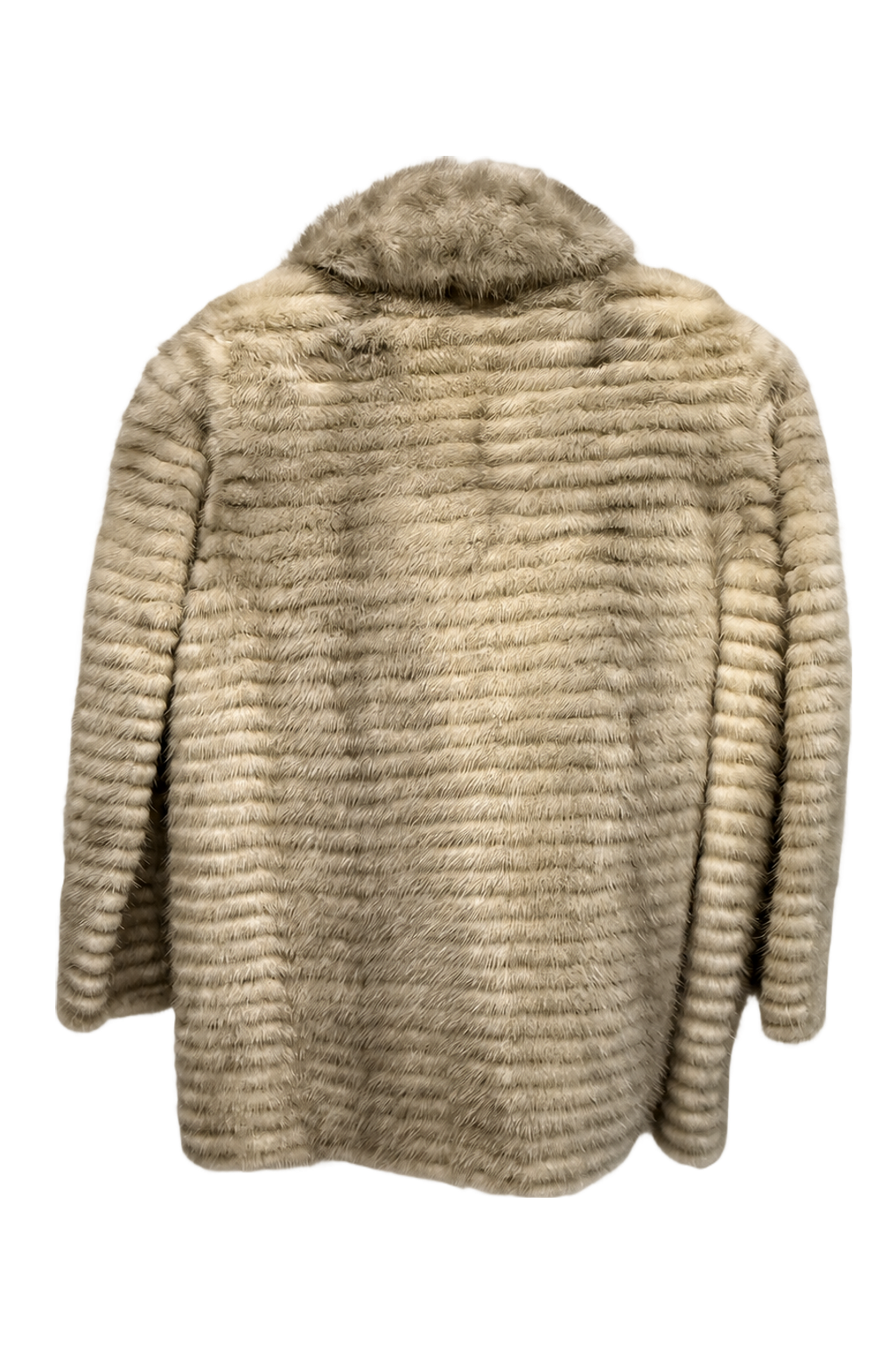 1980s Cream Fur Coat - Back View