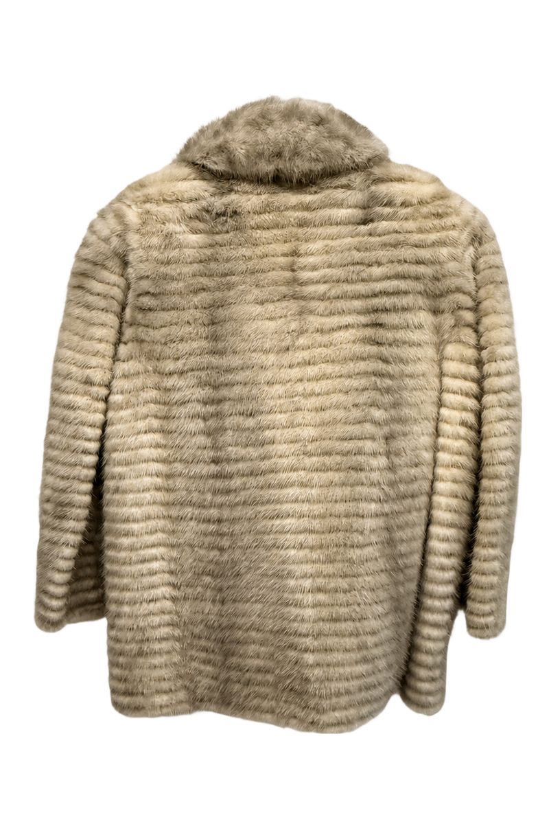 1980s Cream Fur Coat - Back View