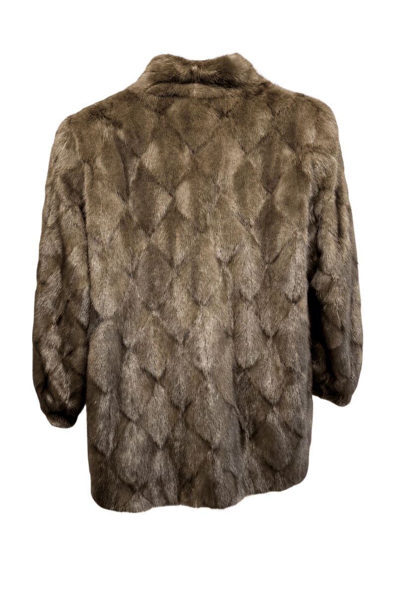 1980s Brown Mink Fur Coat - Back View