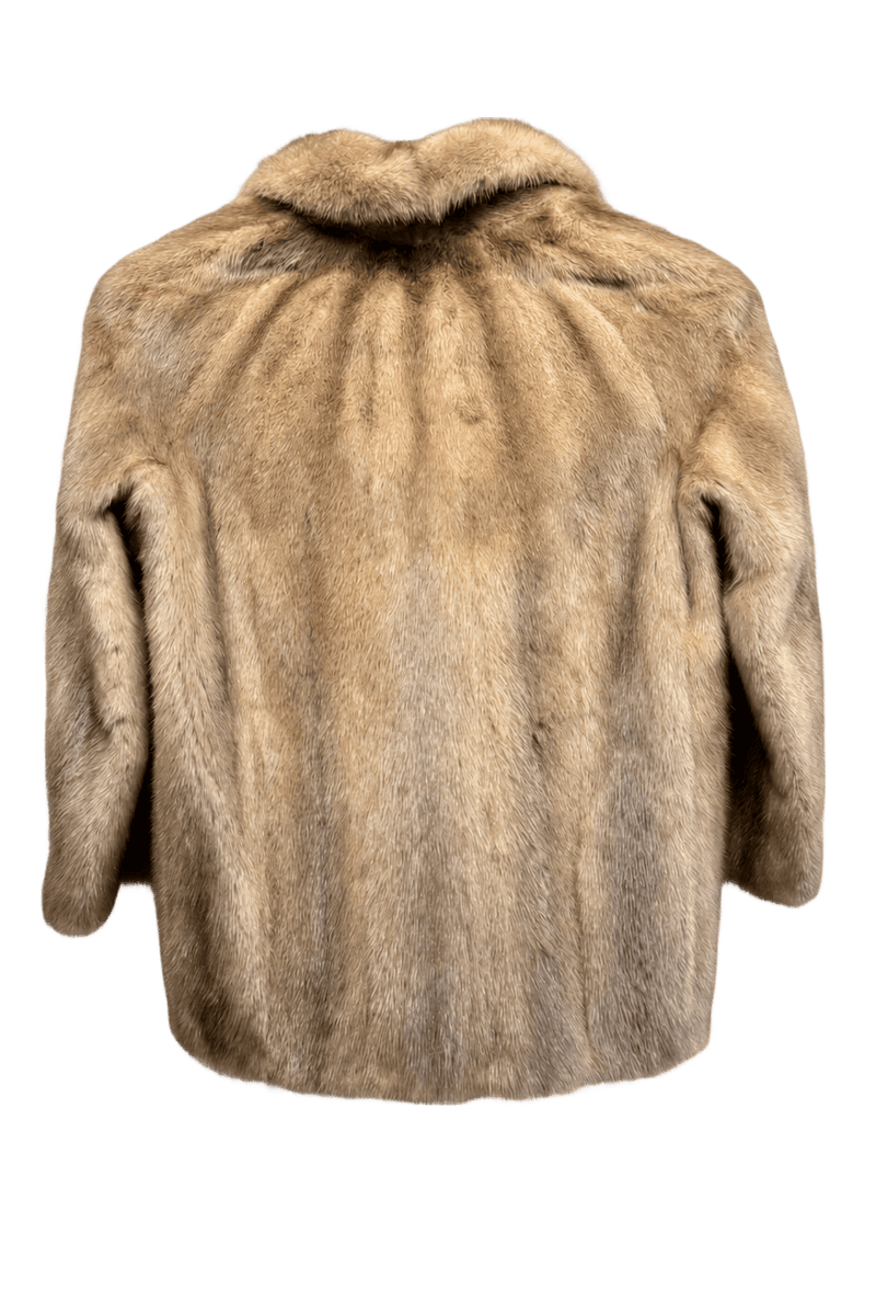 1980s Light Beige Mink Fur Coat - Back View