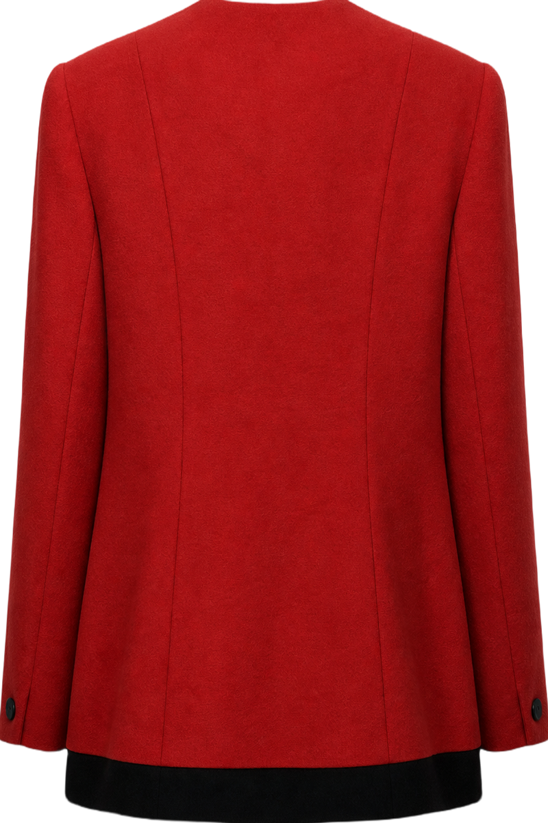 1980s Red Wool Blazer - Back View