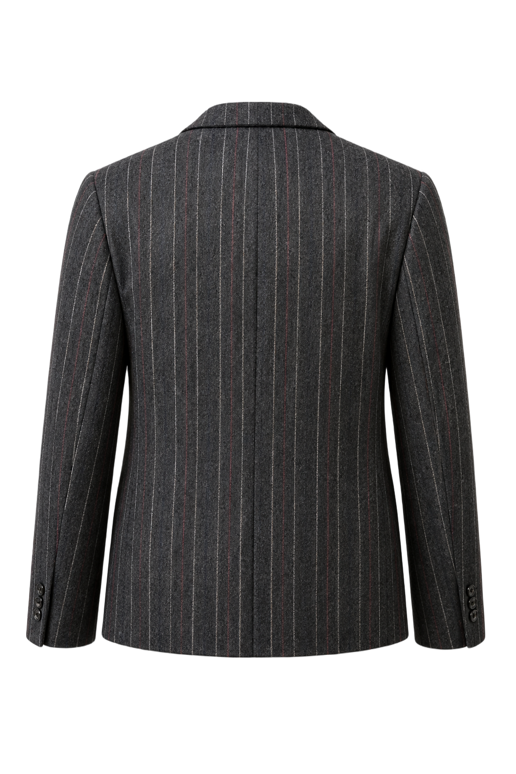 1980s Charcoal Grey Wool Blazer - Back View