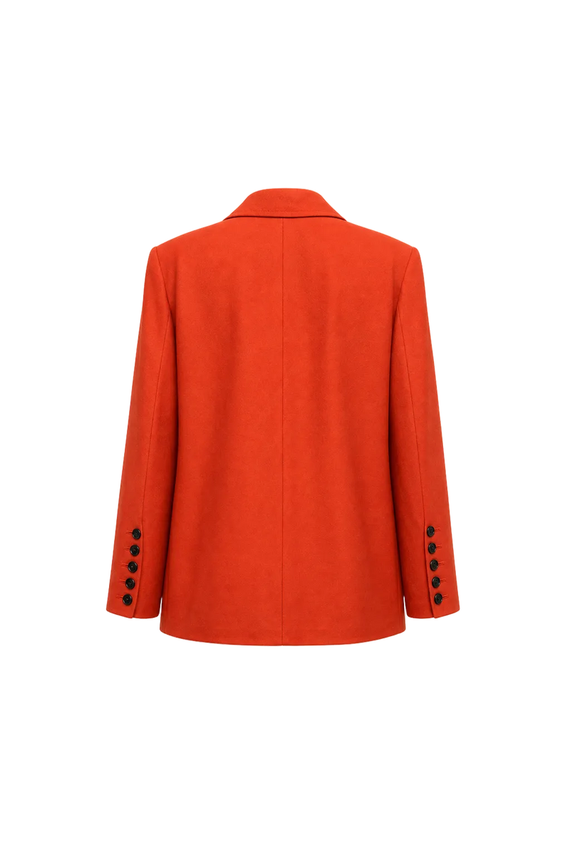 1980s Red Wool Blazer - Back View