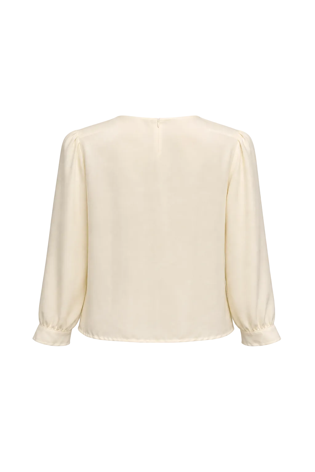 1970s Cream White Silk Blouse - Back View