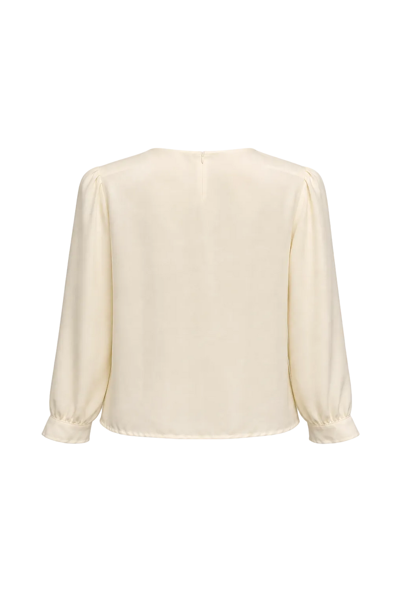 1970s Cream White Silk Blouse - Back View