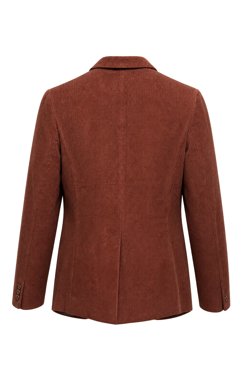 1980s Dark Red Corduroy Blazer - Back View