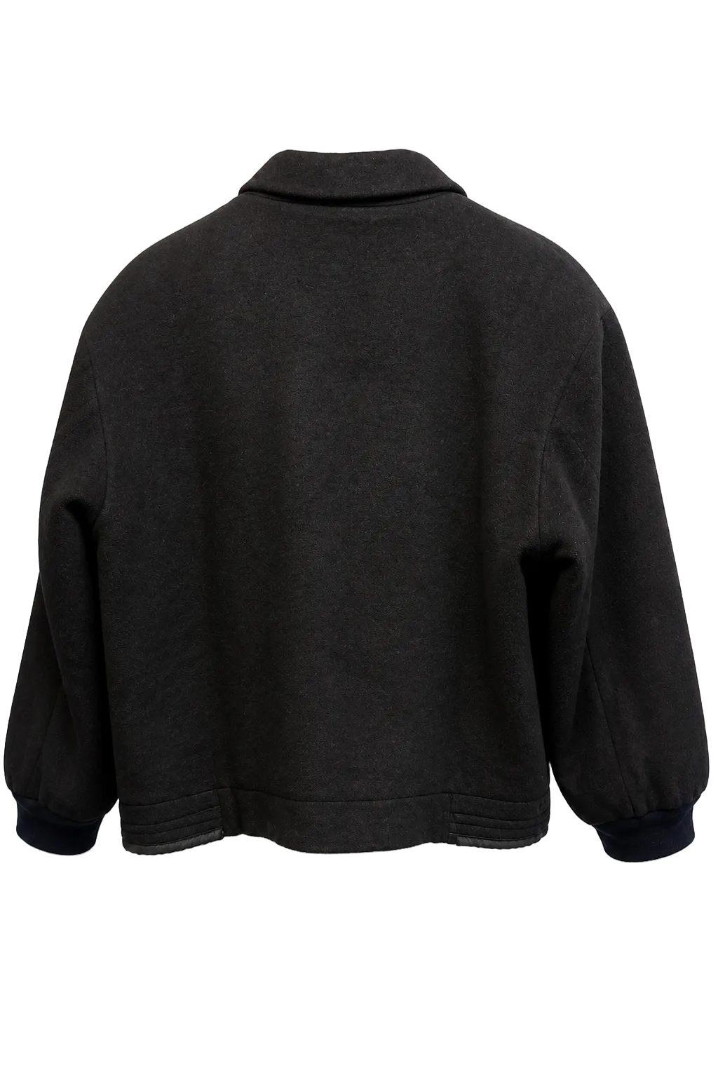 1980s Dark Grey Wool Jacket - Back View