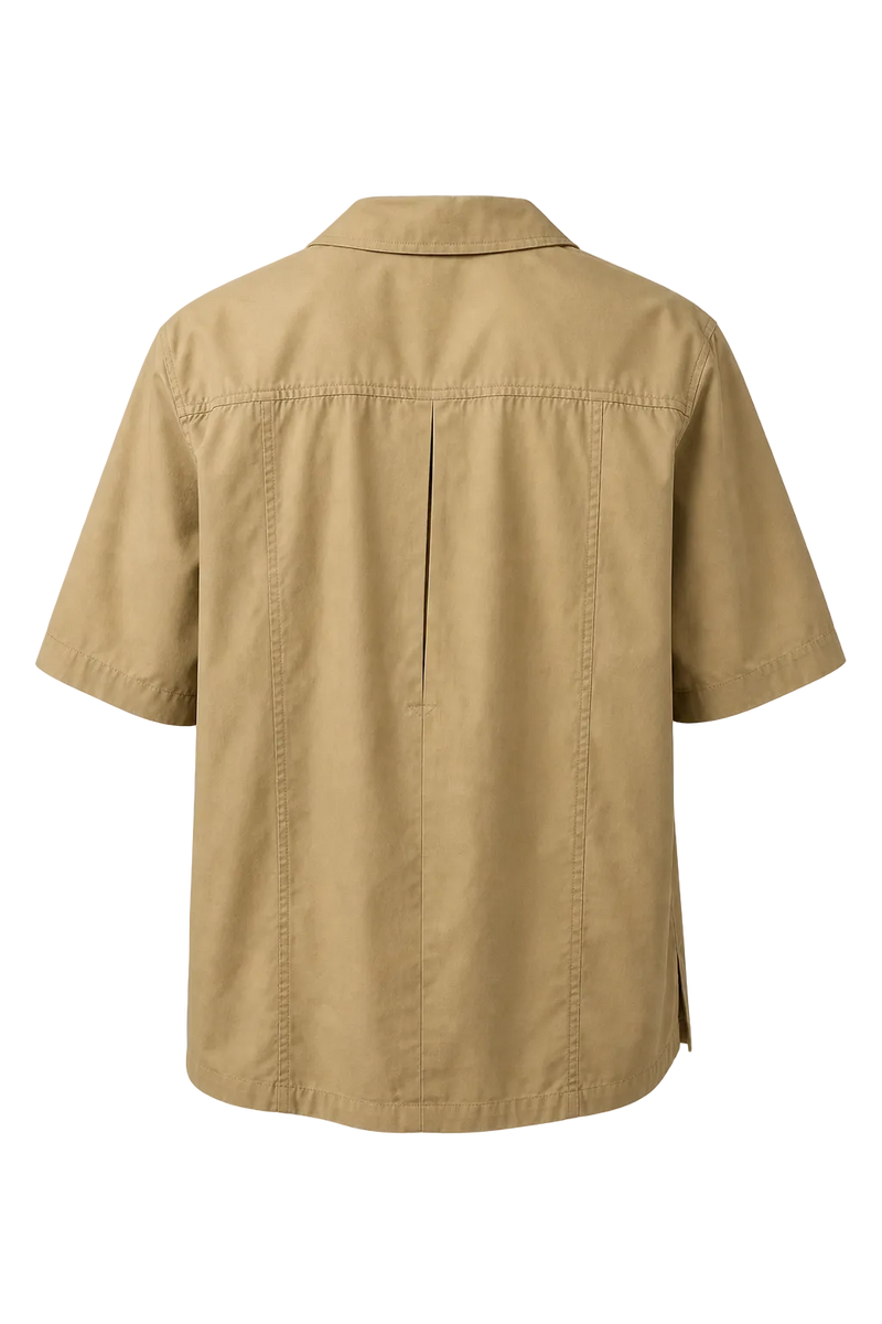 1980s Khaki Cotton Shirt - Back View