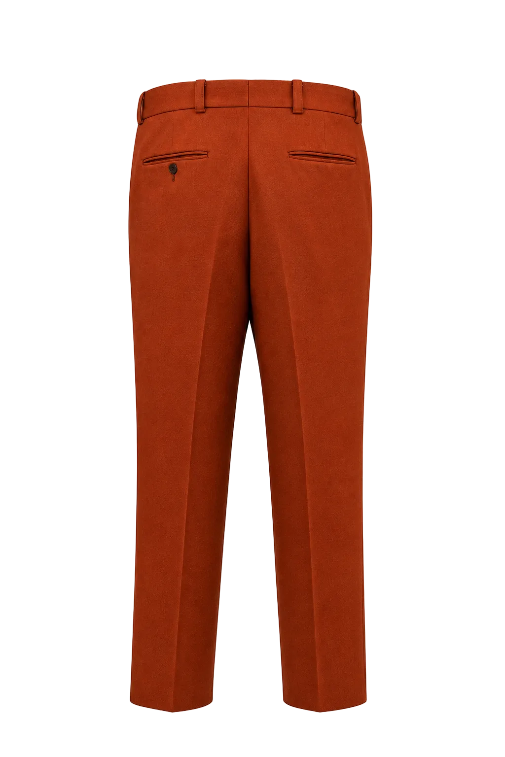 1970s Bright Orange Wool Trousers - Back View