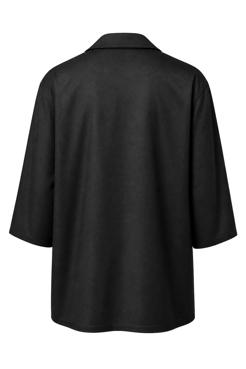 1990s Black Cotton Blazer - Back View
