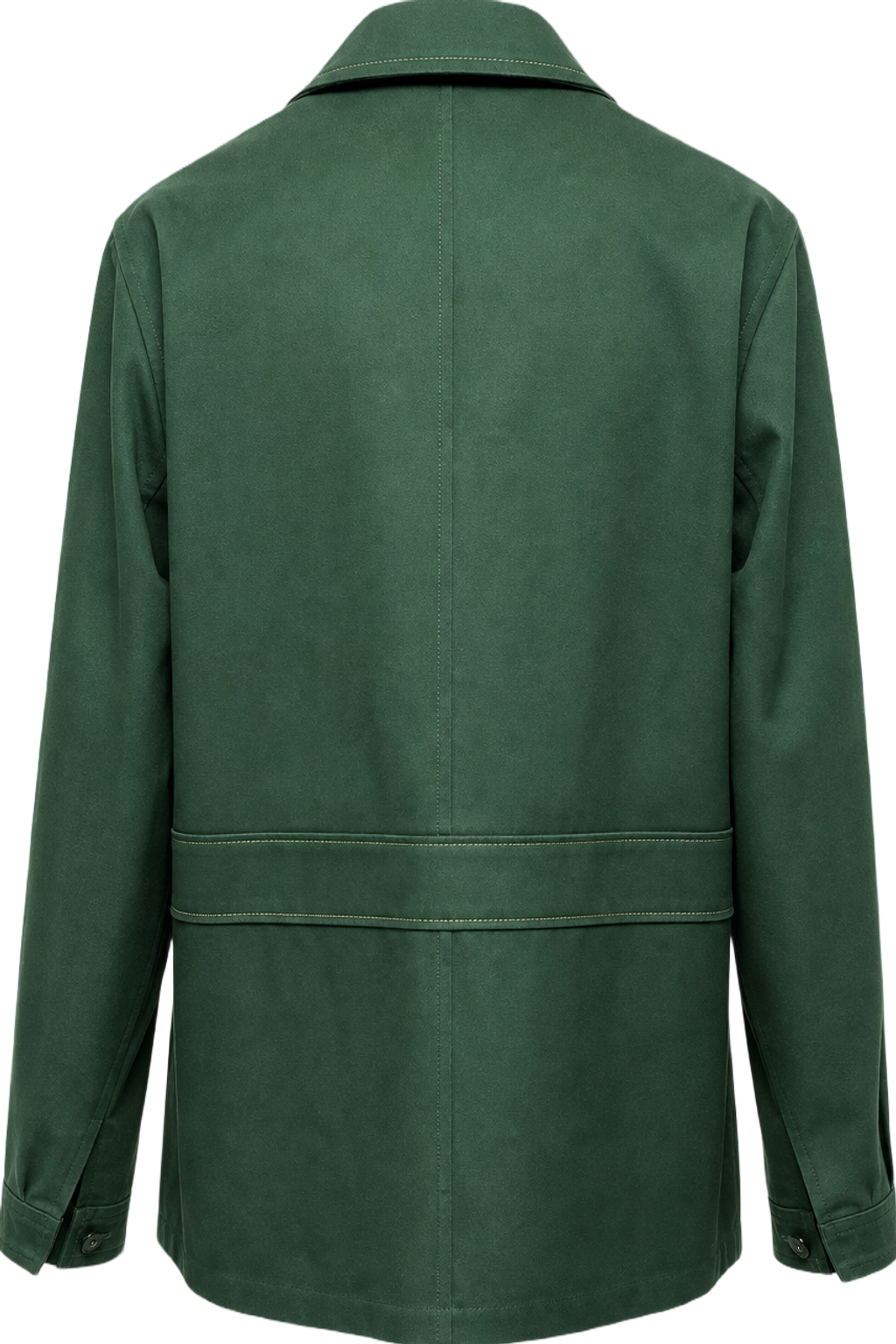 1970s Dark Green Cotton Jacket - Back View