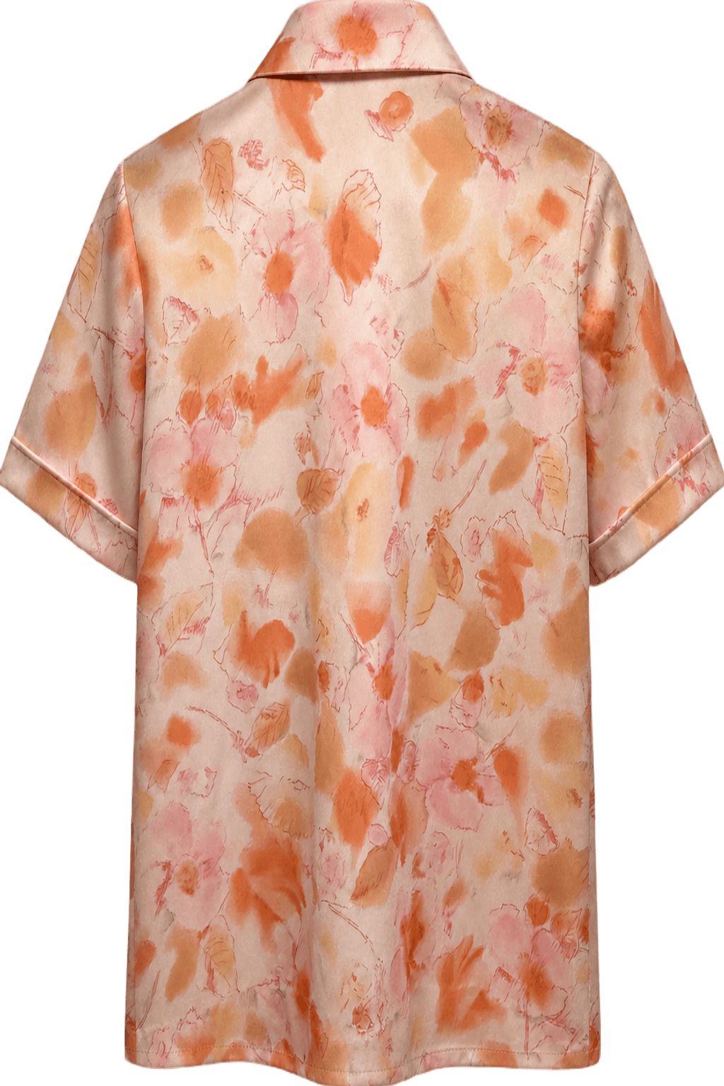 1970s Light Pink Satin Shirt - Back View