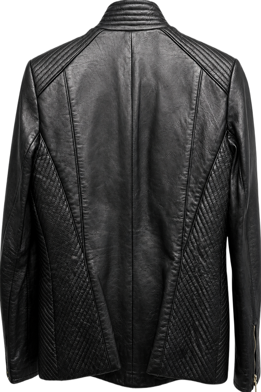 1990s Black Leather Jacket - Back View