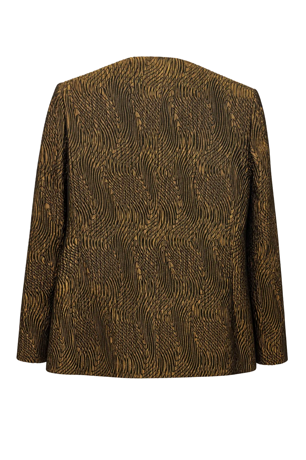 1990s Golden Brown Silk Blazer - Back View