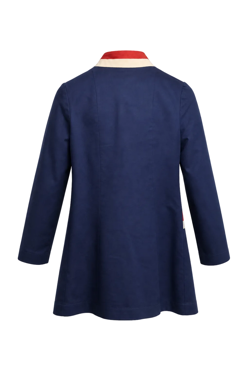 1960s Navy Blue Cotton Jacket - Back View