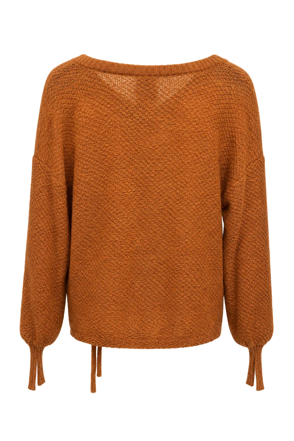 1990s Rust Brown Cotton Sweater - Back View