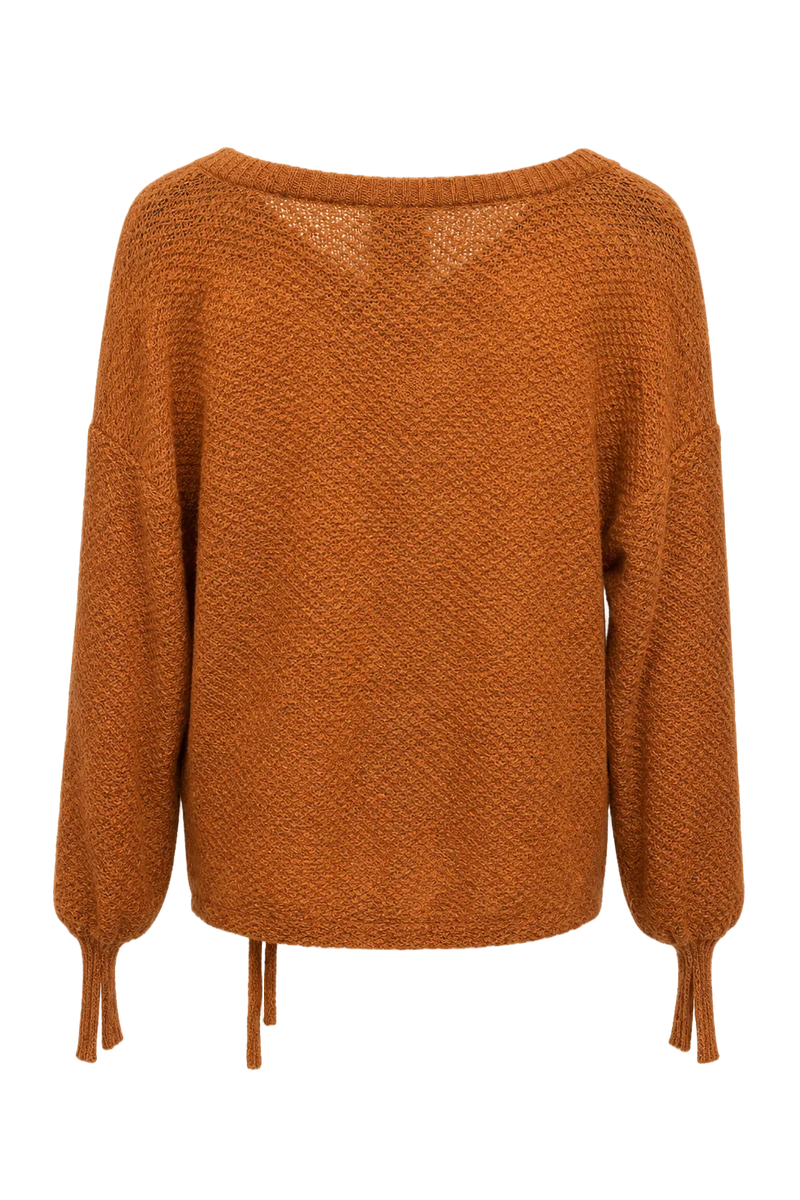 1990s Rust Brown Cotton Sweater - Back View