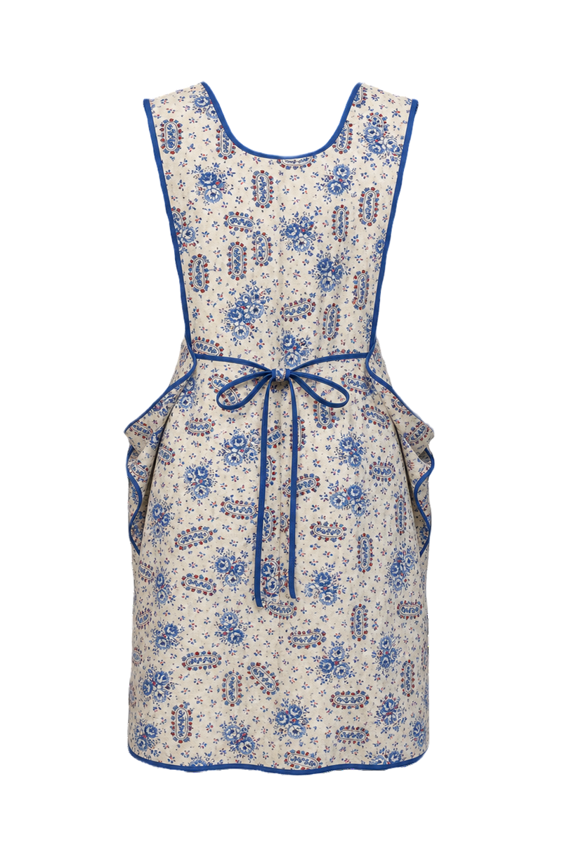 1930s White Cotton Apron Dress - Back View