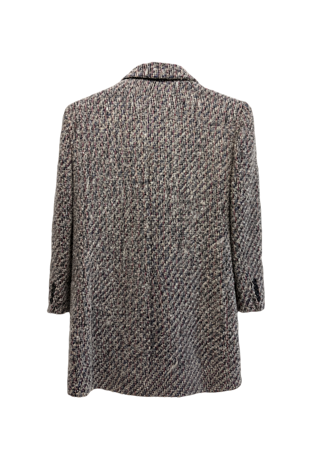1980s Grey Wool Blazer - Back View