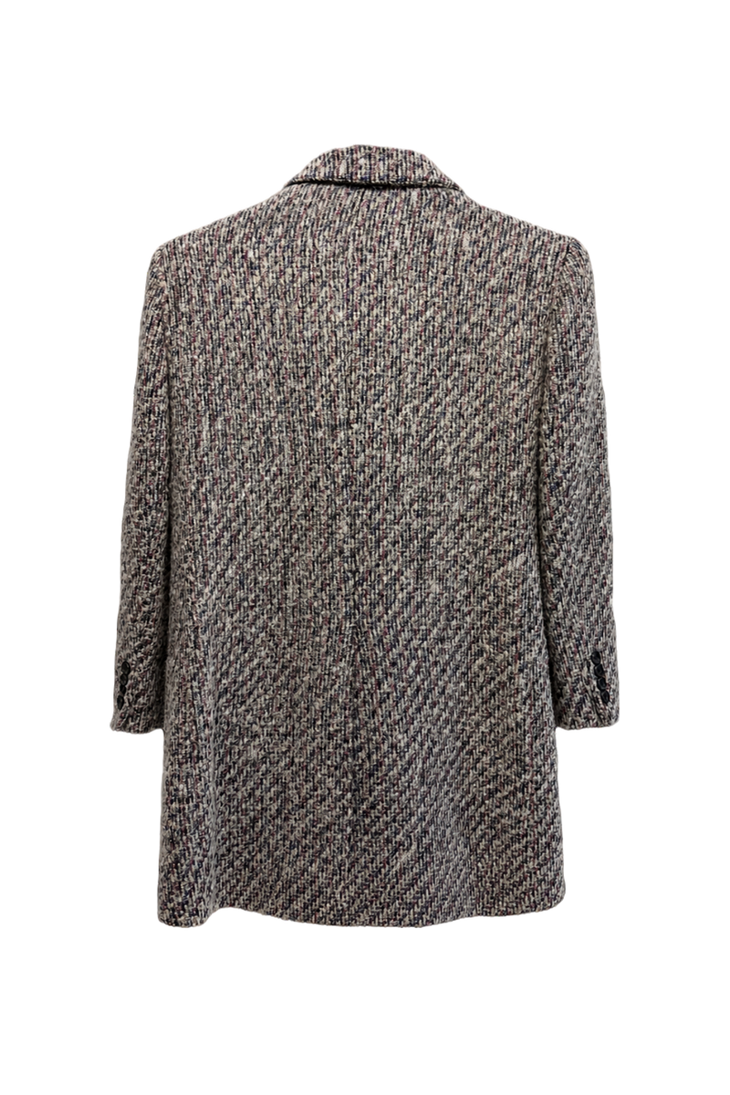 1980s Grey Wool Blazer - Back View
