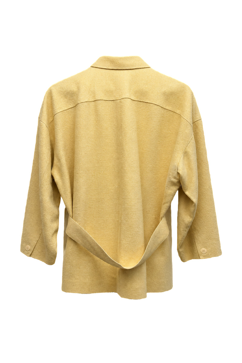 1980s Beige Wool Blouse - Back View