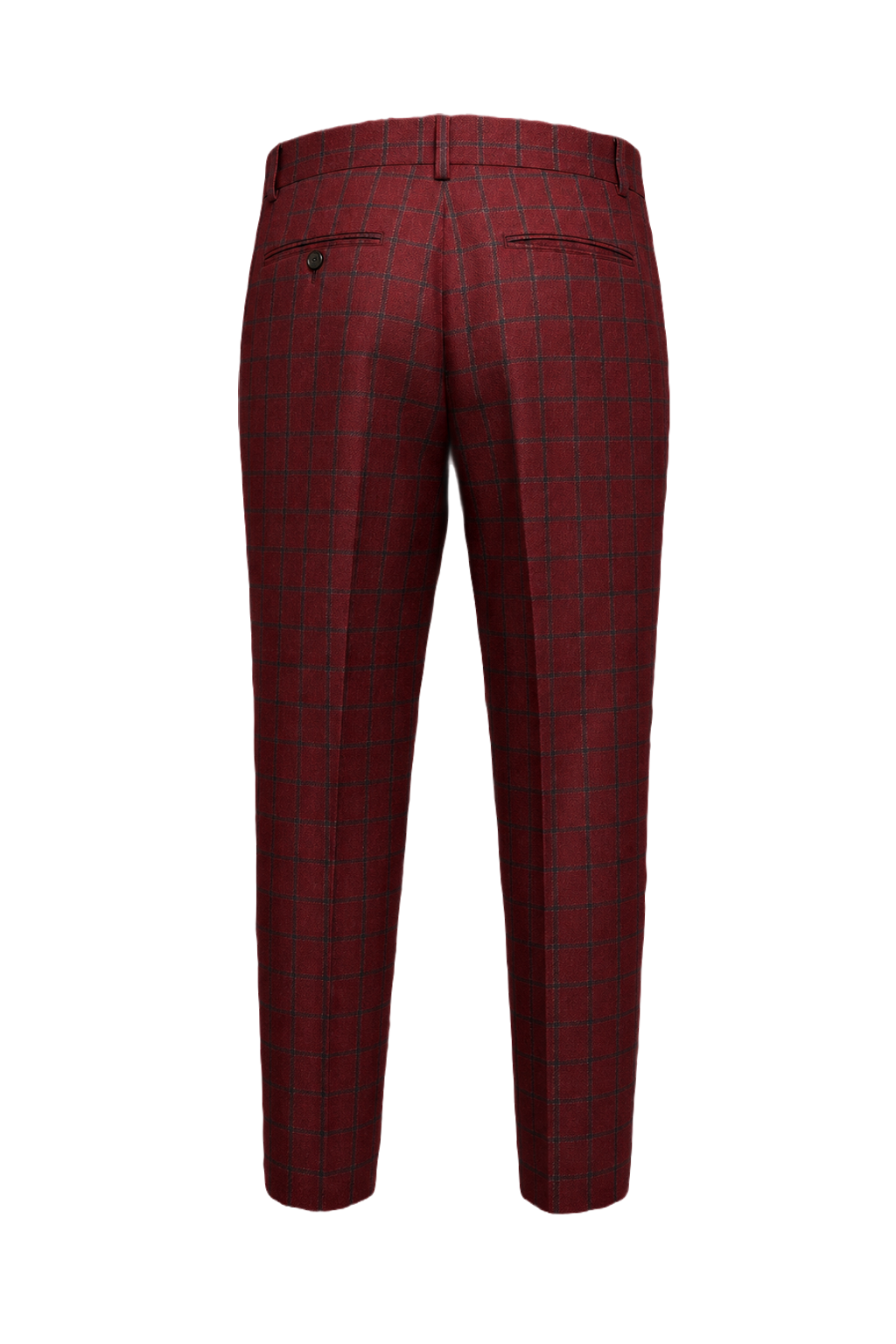 1980s Burgundy Wool Trousers - Back View