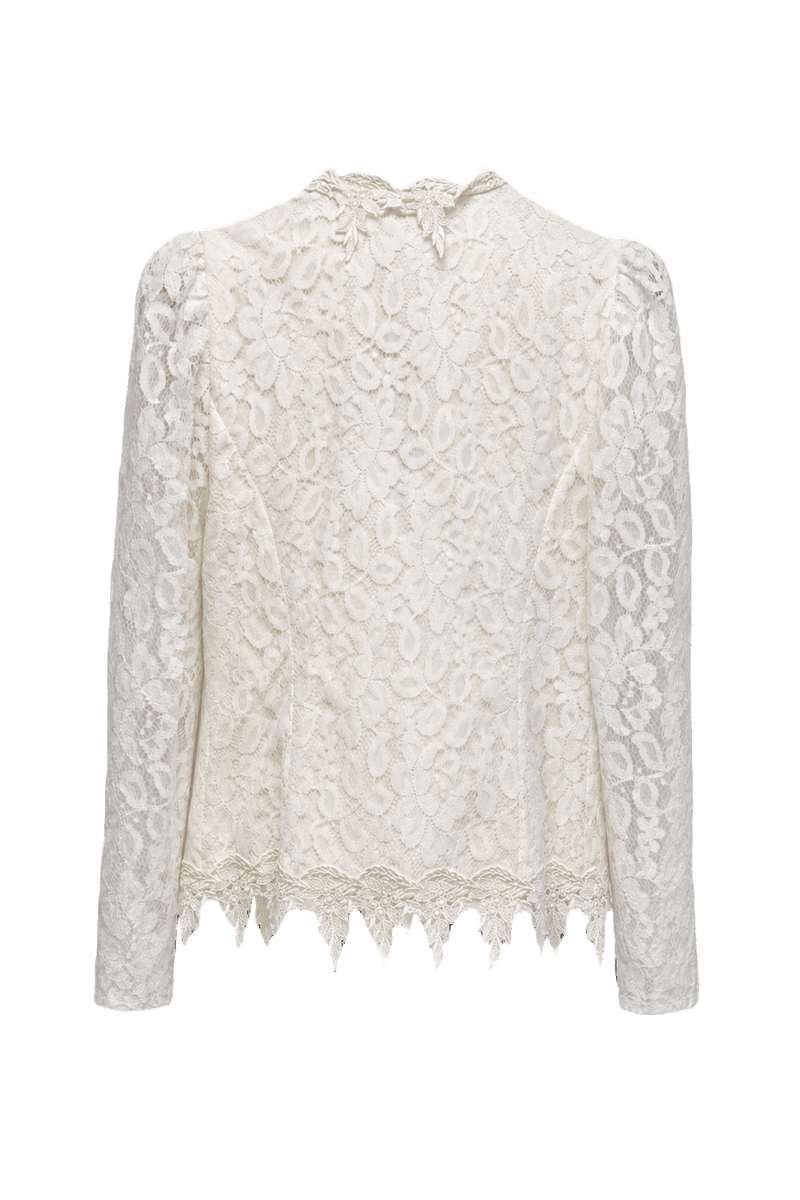 1990s Cream Lace Blouse - Back View