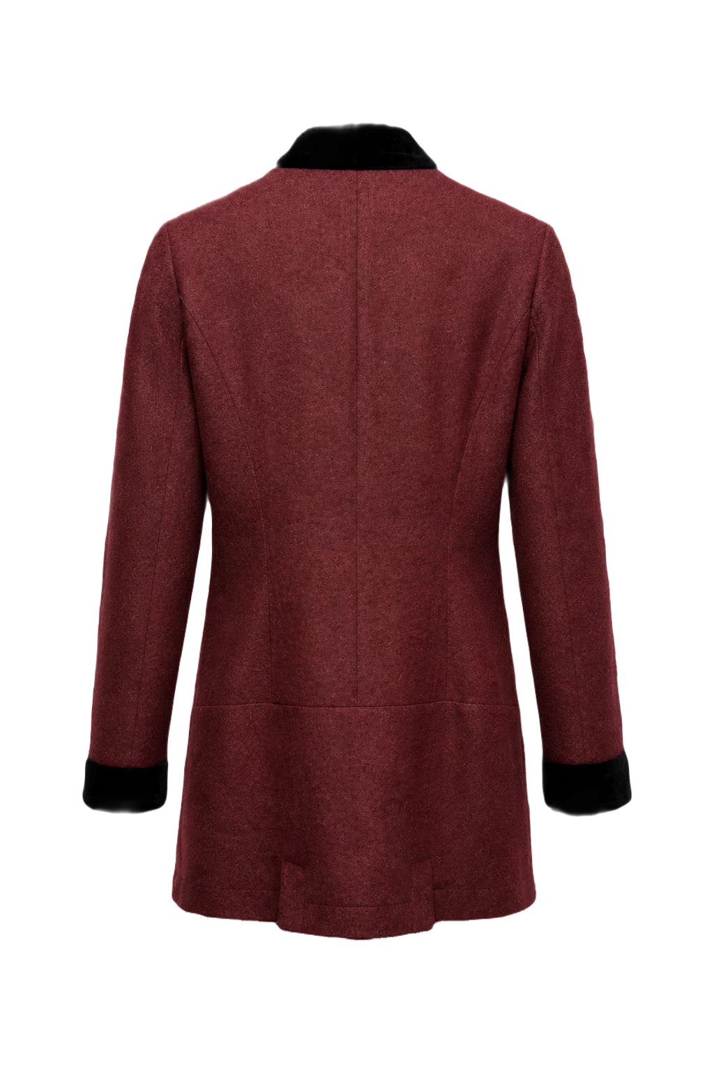 1990s Deep Burgundy Wool Jacket - Back View